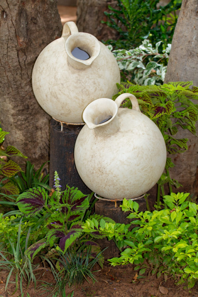 Pots in Garden at Nguni Lodge Victoria Falls
